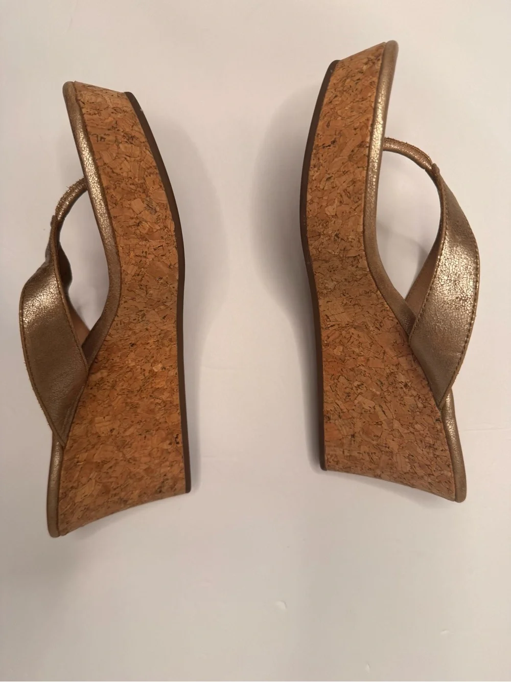 UGG Wedge Flip-Flop Sandals in Metallic Bronze